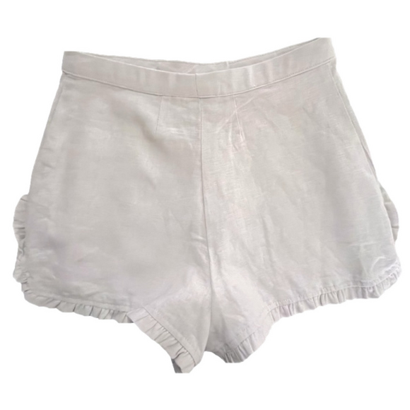 BP Shorts Ruffle Hem Linen Blend Cream XXS New - Picture 2 of 10